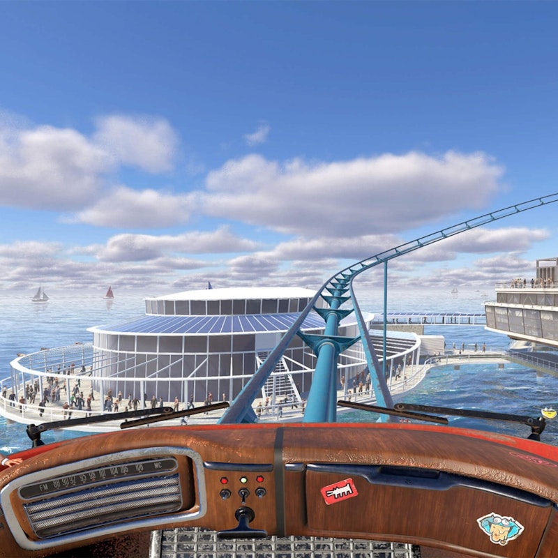 Screenshot of the Scheveningen VR ride, designed by Jetstyle and The VR Boys, providing an exciting and immersive virtual reality adventure through Scheveningen's stunning views.